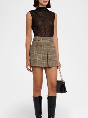 Veronica Beard Mylie Lace Mock-Neck Tank Top $268